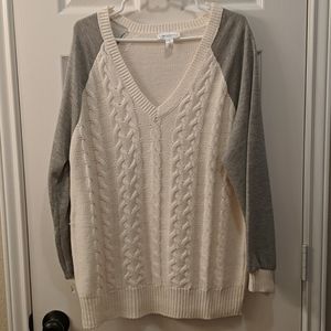 Motherhood Maternity White Knit Oversized sweater